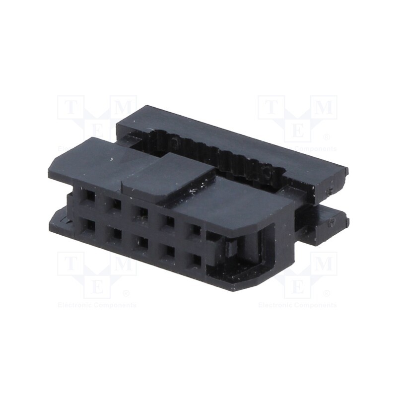 10 pcs : T826110A100CEU - Plug, IDC, female, PIN: 10, without strain relief, IDC, 1mm, black