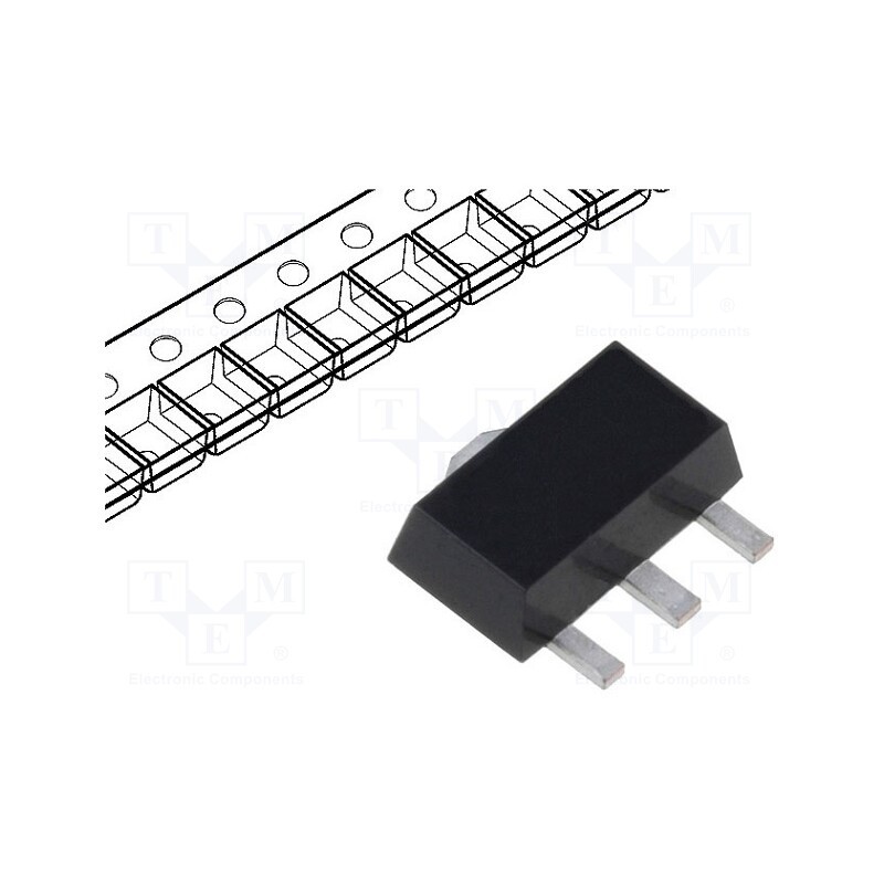10 pcs : MCP1700T-1202E/MB - IC: voltage regulator, LDO,linear,fixed, 1.2V, 0.25A, SOT89, SMD