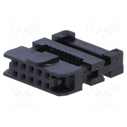 10 pcs : T826110A101CEU - Plug, IDC, female, PIN: 10, with cable clamp, IDC, for ribbon cable
