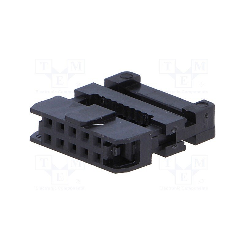 10 pcs : T826110A101CEU - Plug, IDC, female, PIN: 10, with cable clamp, IDC, for ribbon cable