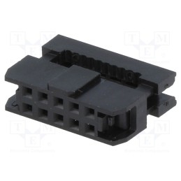 10 pcs : T826110A200CEU - Plug, IDC, female, PIN: 10, without strain relief, IDC, 1mm, black