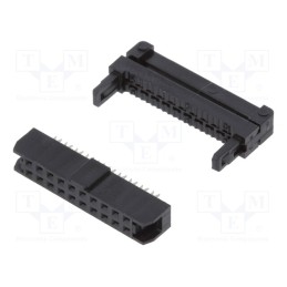 10 pcs : T826120A201CEU - Plug, IDC, female, PIN: 20, with cable clamp, IDC, for ribbon cable