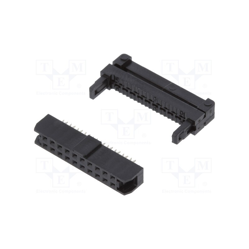 10 pcs : T826120A201CEU - Plug, IDC, female, PIN: 20, with cable clamp, IDC, for ribbon cable