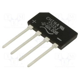 10 pcs : GBL005-E3/45 - Bridge rectifier: single-phase, Urmax: 50V, If: 4A, Ifsm: 150A, flat