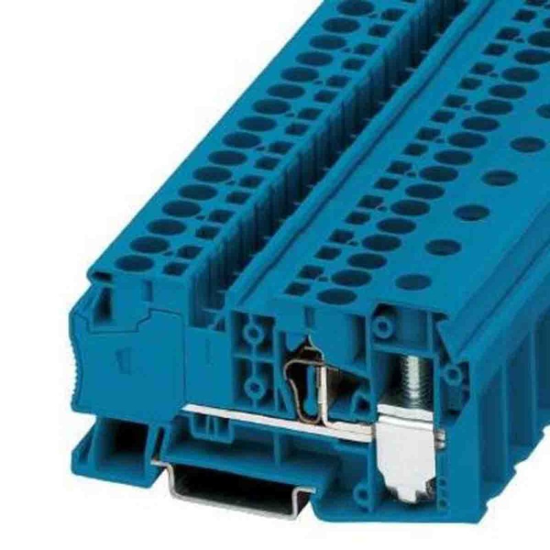 25 pcs - Phoenix Contact Blue DIN Rail Terminal Block, 10mm², Spring Clamp Termination