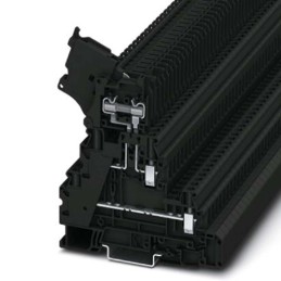 1 pcs - Phoenix Contact UT 4-L/HESI (5X20) Series Black Fused DIN Rail Terminal, 4mm², Double-Level, Screw Termination, Fused,