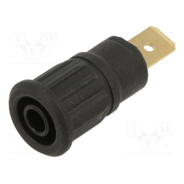 10 pcs : 23.3150-21 - Socket, 4mm banana, 32A, 1kV, black, gold-plated, on panel