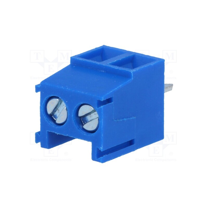 10 pcs : TB-3.5-P-2P-BL - PCB terminal block, angled 90°, 3.5mm, ways: 2, on PCBs, 1mm2, 12A