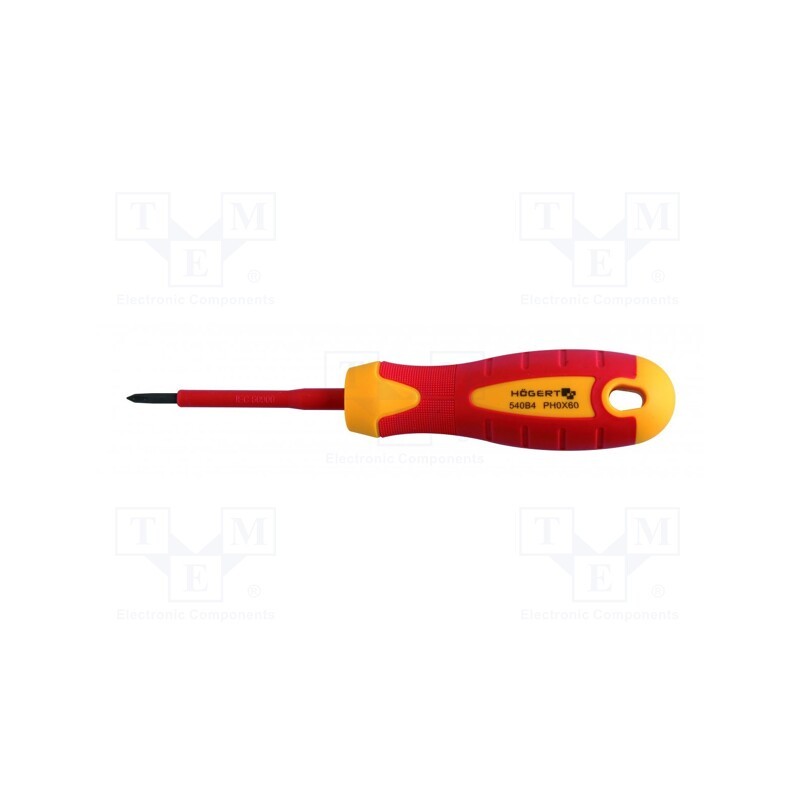 10 pcs : HT1S920 - Screwdriver, insulated, Phillips, PH0, 60mm, 1kVAC, tool steel