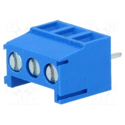 10 pcs : TB-3.5-P-3P-BL - PCB terminal block, angled 90°, 3.5mm, ways: 3, on PCBs, 1mm2, 12A