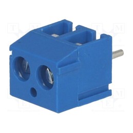 10 pcs : TB-3.8-P-2P-BL - PCB terminal block, angled 90°, 3.81mm, ways: 2, on PCBs, 0.5mm2