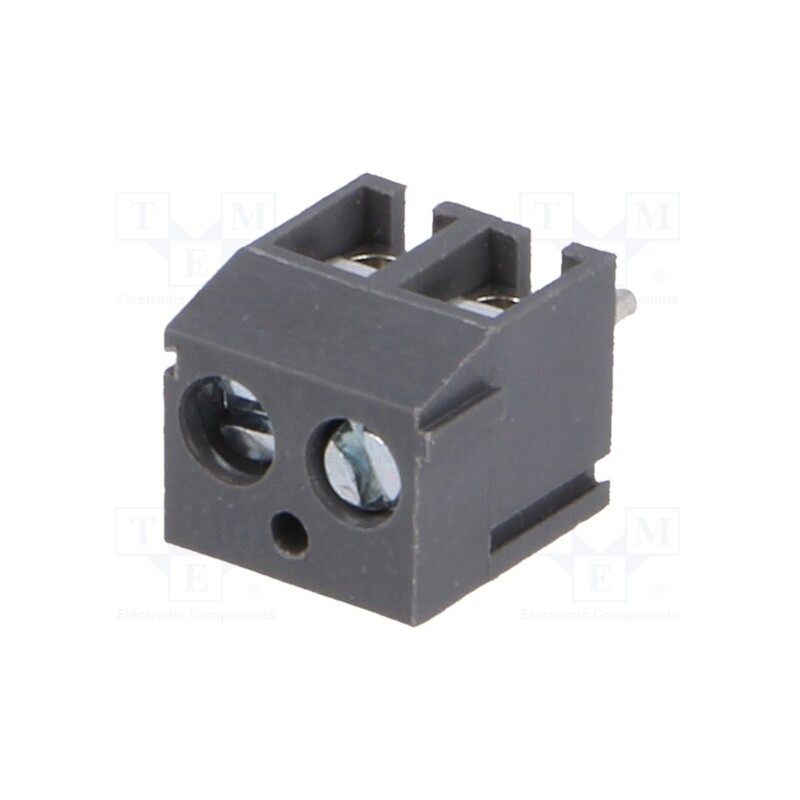 10 pcs : TB-3.8-P-2P-GY - PCB terminal block, angled 90°, 3.81mm, ways: 2, on PCBs, 0.5mm2