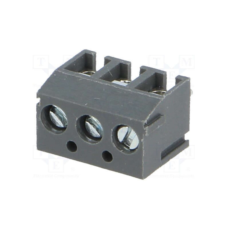 10 pcs : TB-3.8-P-3P-GY - PCB terminal block, angled 90°, 3.81mm, ways: 3, on PCBs, 0.5mm2
