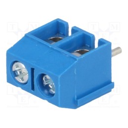 20 pcs : TB-5.08-P-2P/BL - PCB terminal block, angled 90°, 5.08mm, ways: 2, on PCBs, 1.5mm2