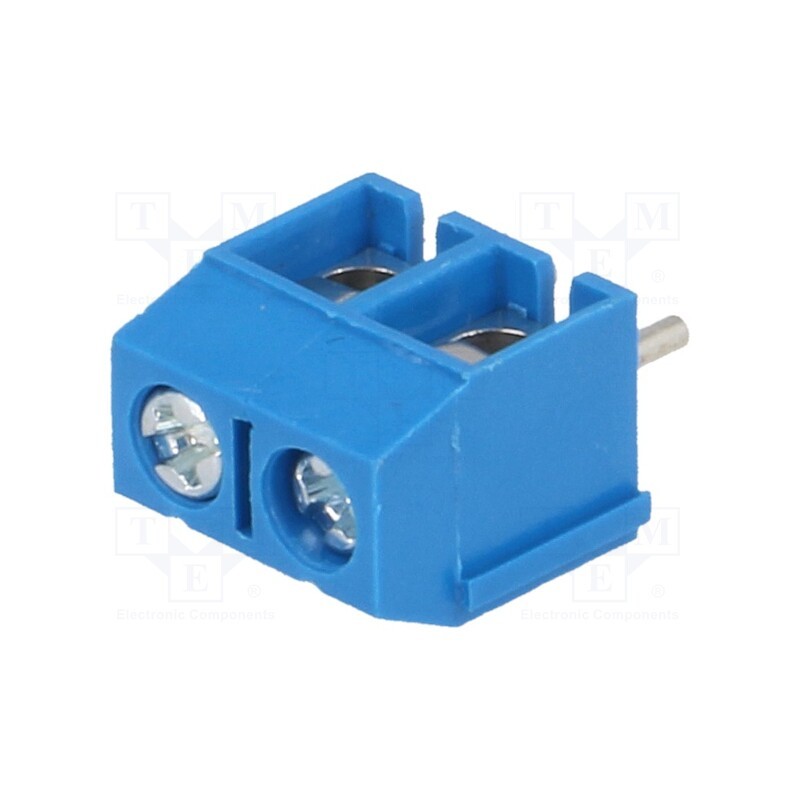 20 pcs : TB-5.08-P-2P/BL - PCB terminal block, angled 90°, 5.08mm, ways: 2, on PCBs, 1.5mm2