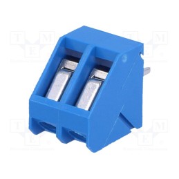 10 pcs : TB-5.0-K45-2/BL - PCB terminal block, angled 45°, 5mm, ways: 2, on PCBs, 2.5mm2, 16A