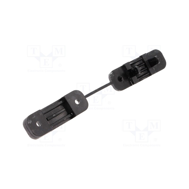 20 pcs : M932 - Snap handle, polyamide, black, Mounting hole: Ø8mm, Cable P-clips
