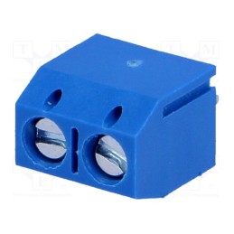 10 pcs : TB-5.0-P-2P - PCB terminal block, angled 90°, 5mm, ways: 2, on PCBs, 2.5mm2, 16A