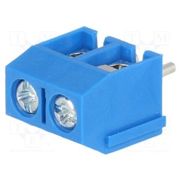 20 pcs : TB-5.0-P-2P/BL - PCB terminal block, angled 90°, 5mm, ways: 2, on PCBs, 1.5mm2, 16A