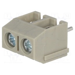 20 pcs : TB-5.0-P-2P/GY - PCB terminal block, angled 90°, 5mm, ways: 2, on PCBs, 1.5mm2, 16A