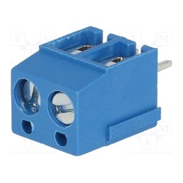 10 pcs : TB-5.0-P-2P1-BL - PCB terminal block, angled 90°, 5mm, ways: 2, on PCBs, 2.5mm2, 16A