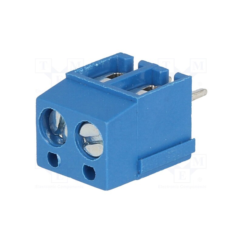 10 pcs : TB-5.0-P-2P1-BL - PCB terminal block, angled 90°, 5mm, ways: 2, on PCBs, 2.5mm2, 16A