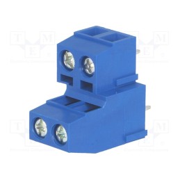 10 pcs : TB-5.0-P-2X2F - PCB terminal block, angled 90°, 5mm, ways: 4, on PCBs, double deck