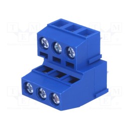 10 pcs : TB-5.0-P-2X3F - PCB terminal block, angled 90°, 5mm, ways: 6, on PCBs, double deck