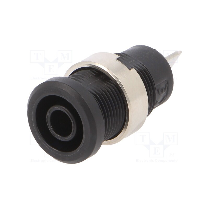 10 pcs : 3274-C-0 - Socket, 4mm banana, 36A, black, nickel plated, on panel,screw