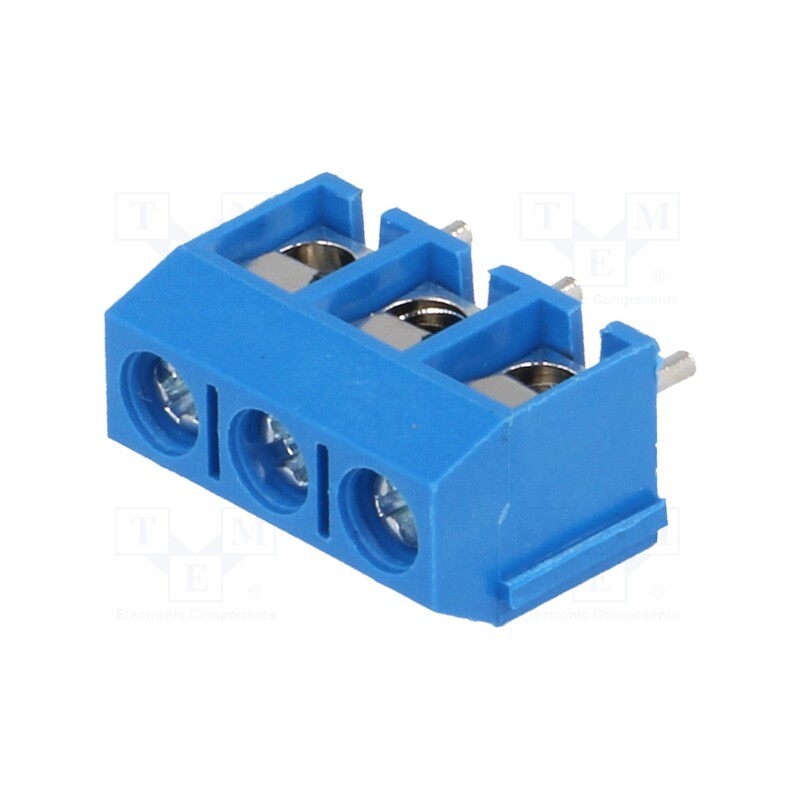 10 pcs : TB-5.0-P-3P/BL - PCB terminal block, angled 90°, 5mm, ways: 3, on PCBs, 1.5mm2, 16A