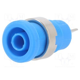 10 pcs : 3274-C-6 - Socket, 4mm banana, 36A, blue, nickel plated, on panel,screw
