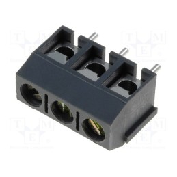 10 pcs : TB-5.0-P-3P-GY - PCB terminal block, angled 90°, 5mm, ways: 3, on PCBs, 2.5mm2, 16A