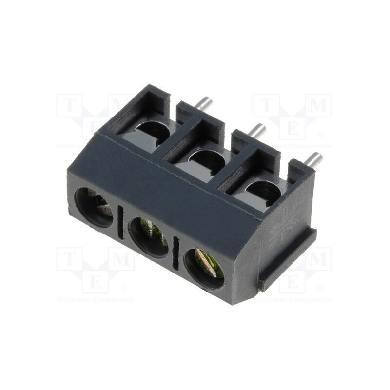 10 pcs : TB-5.0-P-3P-GY - PCB terminal block, angled 90°, 5mm, ways: 3, on PCBs, 2.5mm2, 16A