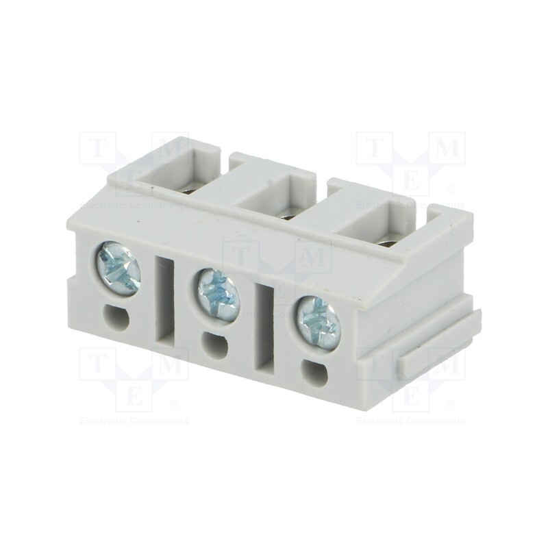 10 pcs : TB-7.5-P-3P/GY - PCB terminal block, angled 90°, 7.5mm, ways: 3, on PCBs, 1.5mm2