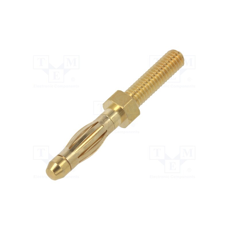 10 pcs : 60555AU/NI - Plug, 4mm banana, 32A, 60VDC, non-insulated, 36mm, 0.8mΩ