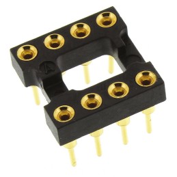 1 pcs - TE Connectivity 2.54mm Pitch Vertical 8 Way, Through Hole Turned Pin Open Frame IC Dip Socket, 3A