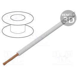 10 m : - Wire, FLRY-A, 1x0.5mm2, stranded, Cu, PVC, white, 60V, Class: 5, 1.6mm
