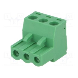 10 pcs : TBW-5-3P/GN - Pluggable terminal block, Contacts ph: 5.08mm, ways: 3, straight