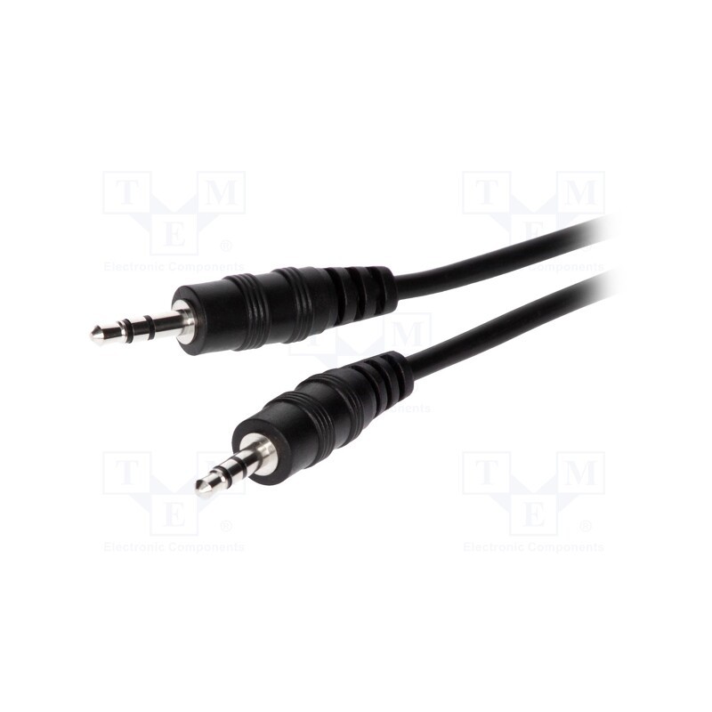 10 pcs : - Cable, Jack 3.5mm plug,both sides, 1.2m, black