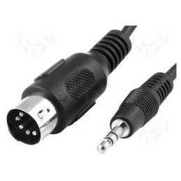 10 pcs : - Cable, DIN 5pin plug,Jack 3.5mm plug, 1.2m, black