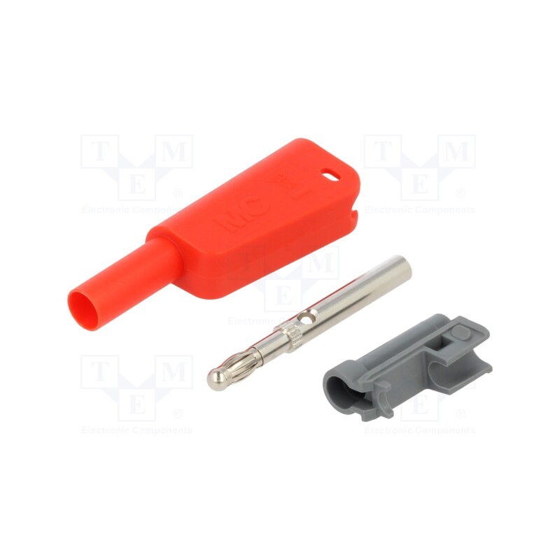 10 pcs : 66.2022-22 - 4mm banana, 32A, 1kV, insulated,with 4mm axial socket