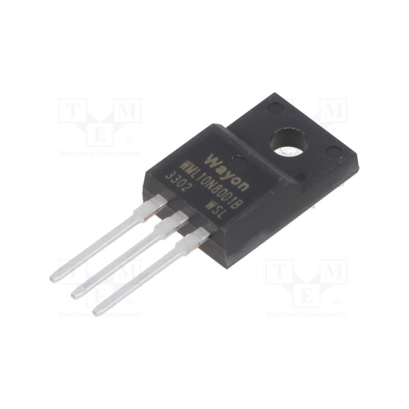 10 pcs : WML10N80D1B - Transistor: N-MOSFET, unipolar, 800V, 10A, Idm: 40A, 62.5W, TO220FP