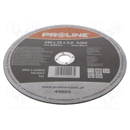 10 pcs : 44023 - Cutting wheel, Ø: 230mm, Øhole: 22mm, Disc thick: 2mm