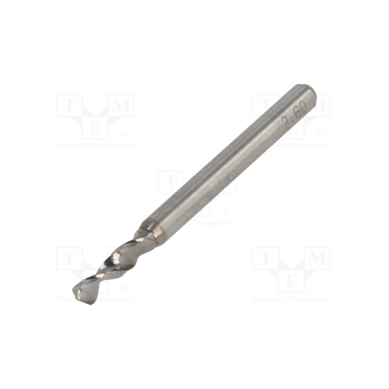 10 pcs : SM 32 M 2600 105 - Drill bit, Ø: 2.6mm, L: 38.2mm, PCB, 1/8' (3,175mm)