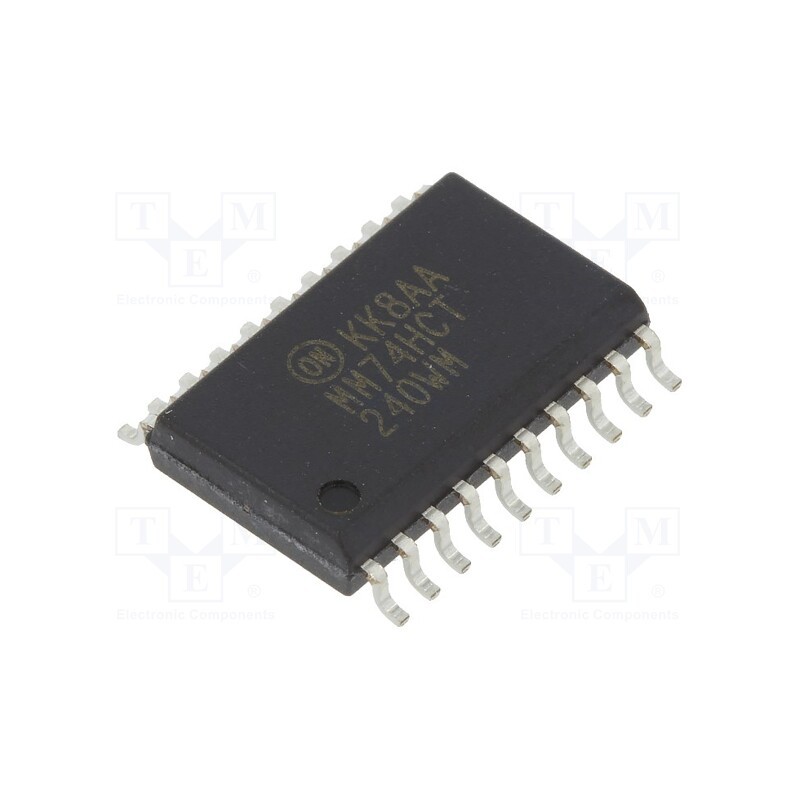 10 pcs : MM74HCT240WM - IC: digital, buffer,inverting,line driver, Ch: 2, TTL, SMD, SO20