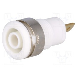 10 pcs : 23.3000-29 - Socket, 4mm banana, 24A, 1kV, Cutout: Ø12.2mm, white, gold-plated