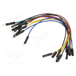 10 set : WJW011 - Connection cable, L: 150mm, male-female, PIN: 1, mix colours