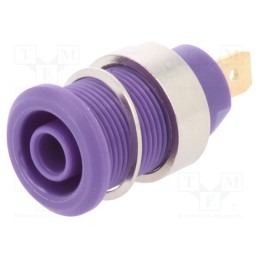 10 pcs : 23.3000-26 - Socket, 4mm banana, 24A, 1kV, Cutout: Ø12.2mm, violet, gold-plated