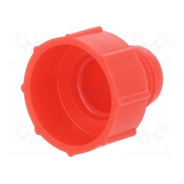 20 pcs : EA3P - Bottom cartridge cap, red, screwed rod, polyetylene