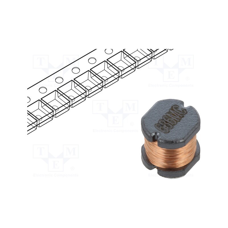 10 pcs : 22R686MC - Inductor: wire, SMD, 68mH, 18mA, 242Ω, ±10%, Ø6.5x8.5mm, vertical